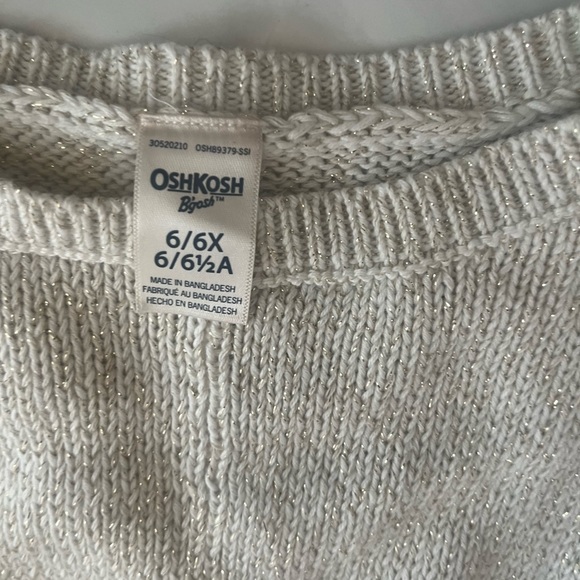 Oshkosh new, no tags unworn little girls, cream, gold fancy sweaters dressy cute - Picture 7 of 17